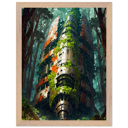Affiche Vaisseau de Métal Encadrée, cadre bois 30x40 cm
