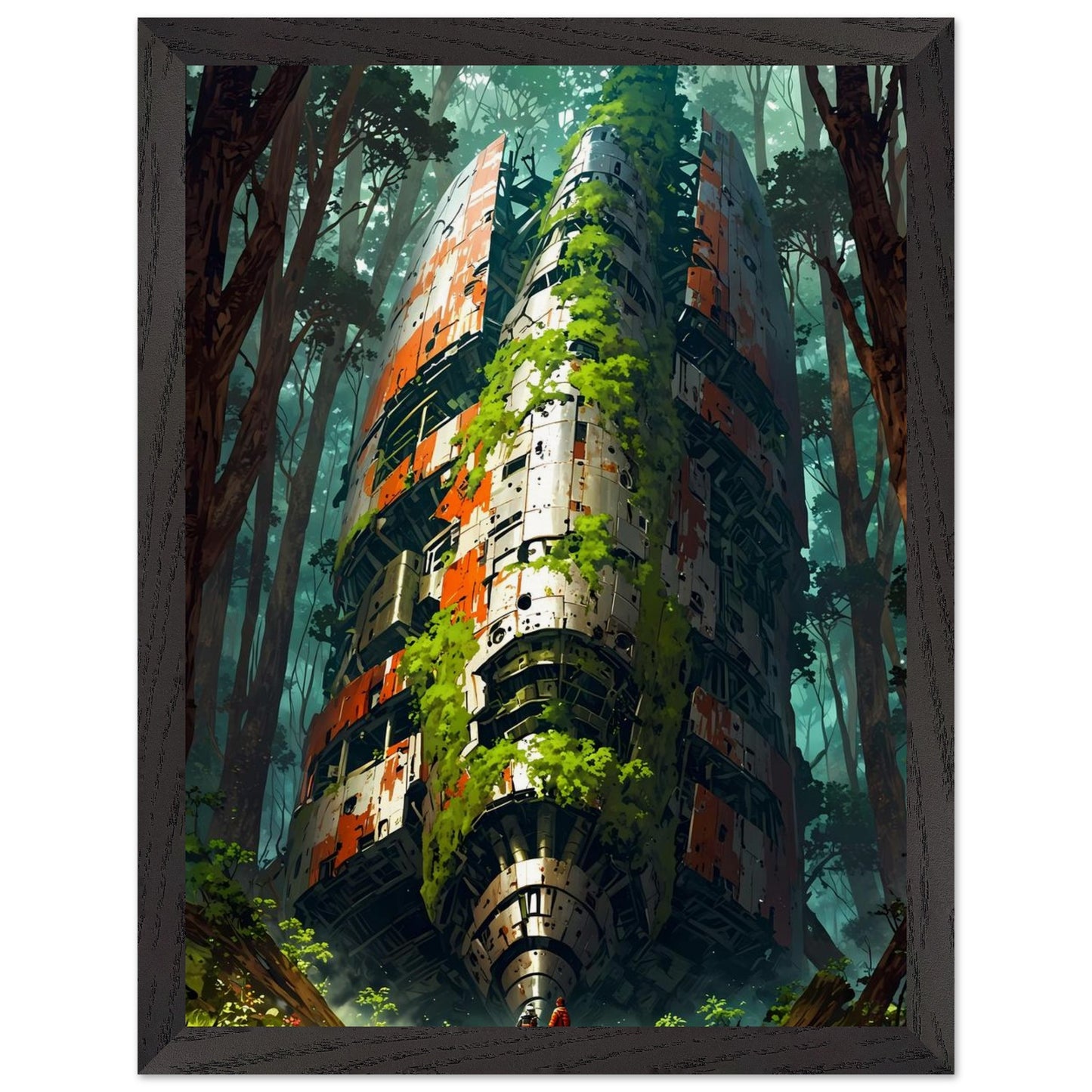 Affiche Vaisseau de Métal Encadrée, cadre noir 30x40 cm