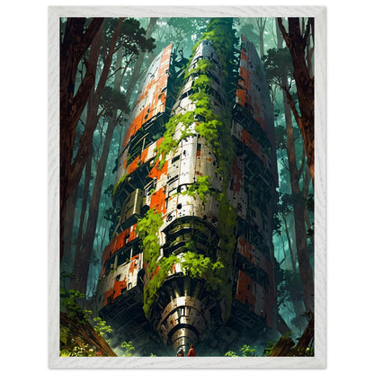 Affiche Vaisseau de Métal Encadrée, cadre blanc 45x60 cm