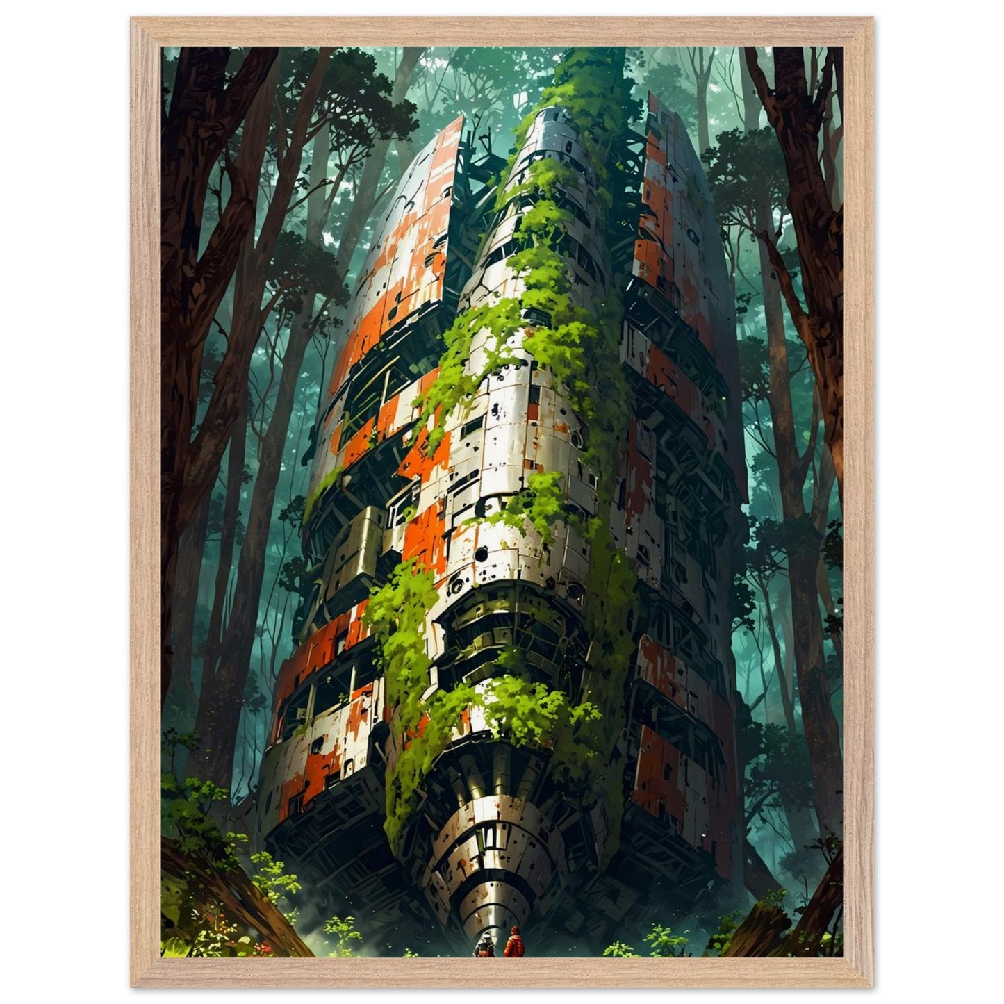 Affiche Vaisseau de Métal Encadrée, cadre bois 45x60 cm