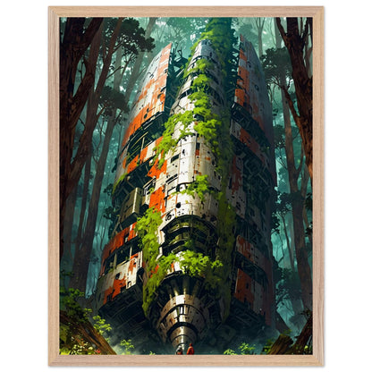 Affiche Vaisseau de Métal Encadrée, cadre bois 45x60 cm