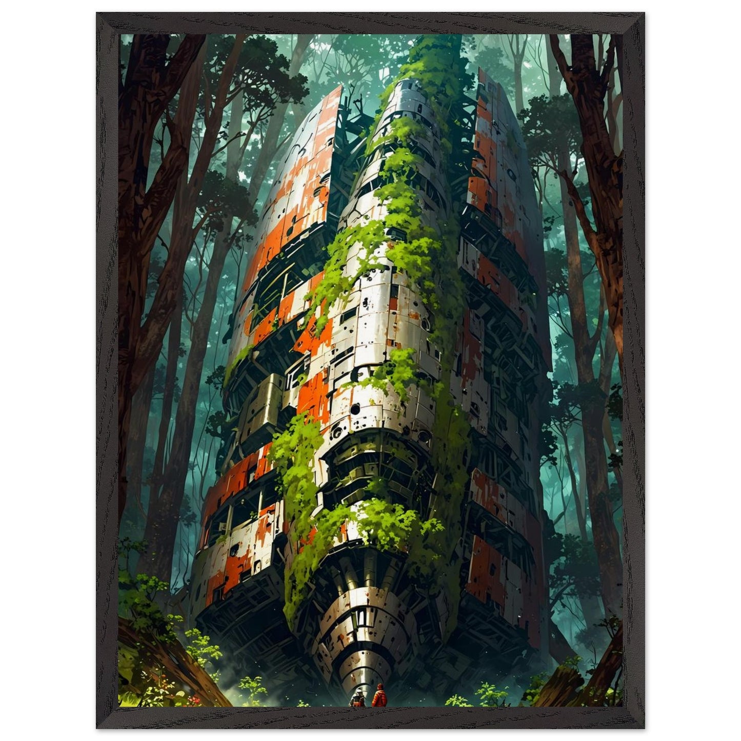 Affiche Vaisseau de Métal Encadrée, cadre noir 45x60 cm