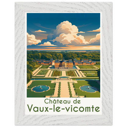 Affiche Vaux-le-Vicomte - Encadrée, cadre blanc 15x20 cm