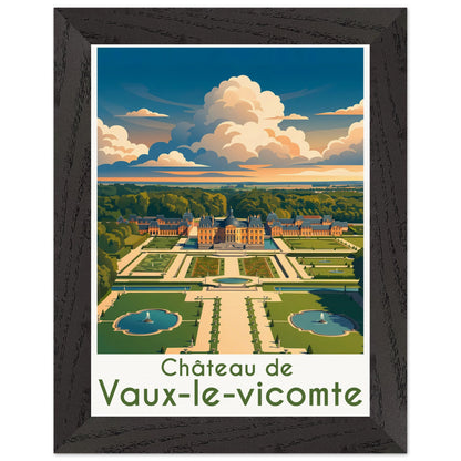 Affiche Vaux-le-Vicomte - Encadrée, cadre noir 15x20 cm
