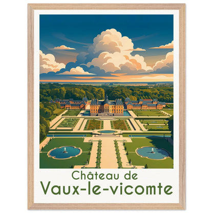 Affiche Vaux-le-Vicomte - Encadrée, cadre bois 45x60 cm