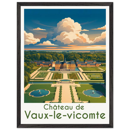 Affiche Vaux-le-Vicomte - Encadrée, cadre noir 45x60 cm