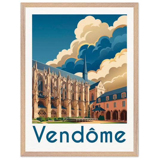 Affiche Vendôme - Encadrée, cadre bois 45x60 cm