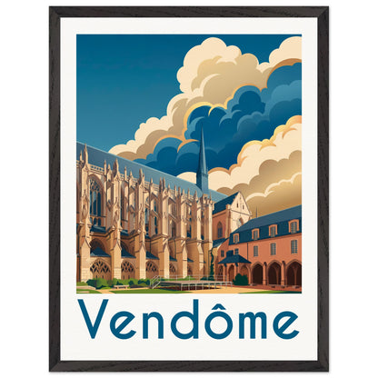 Affiche Vendôme - Encadrée, cadre noir 45x60 cm