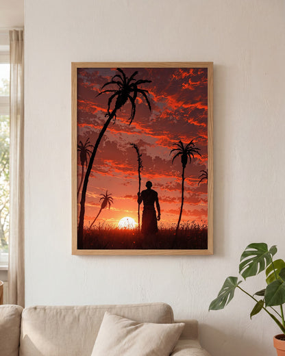 Affiche Villageois Encadrée, mockup en situation dans un interieur, Muchimura