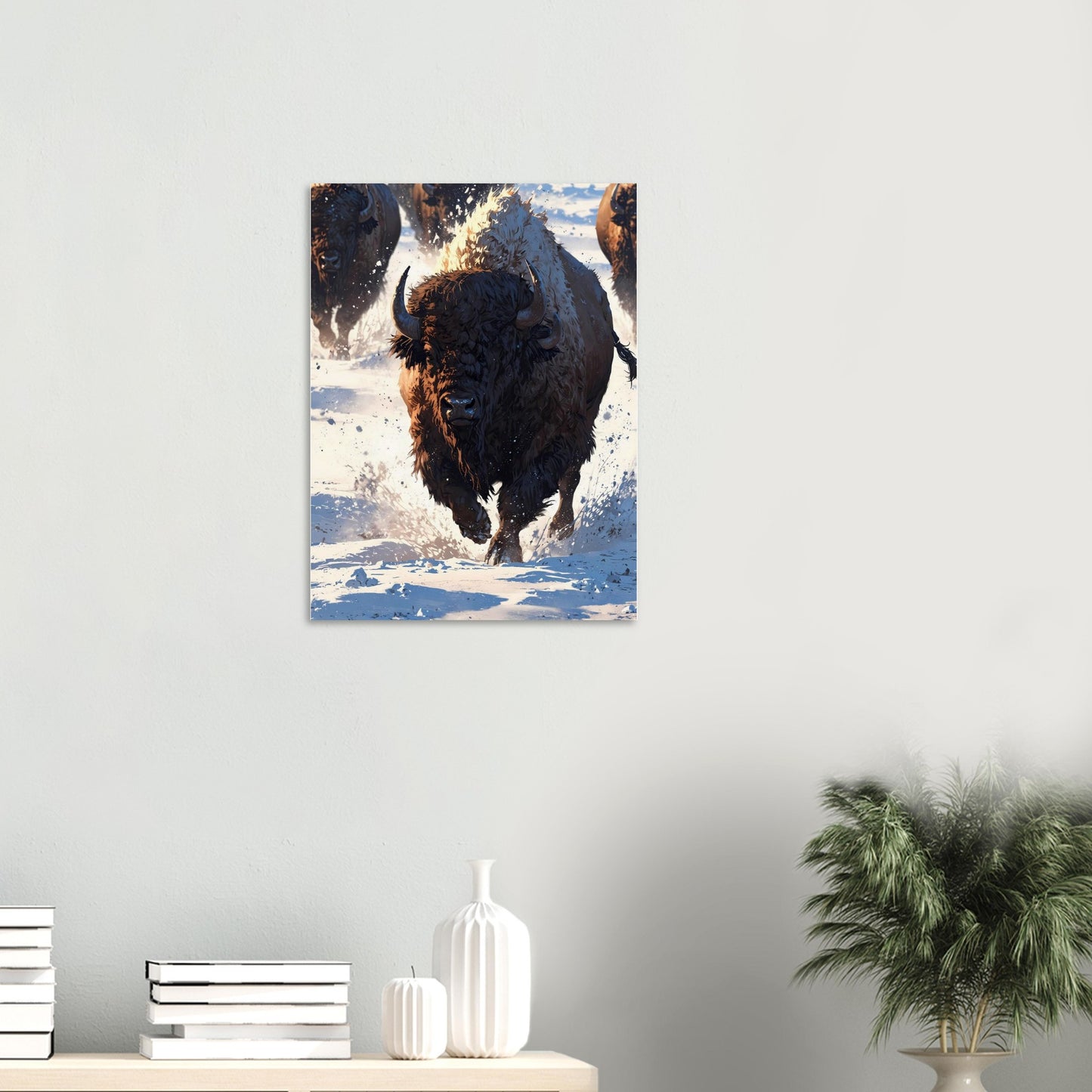 Affiche Bison, mise en situation dans un intérieur