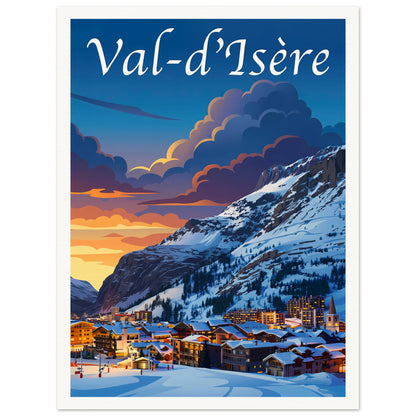 Affiche illustrée Val d'Isere — poster rétro, impression beaux-arts 250g
