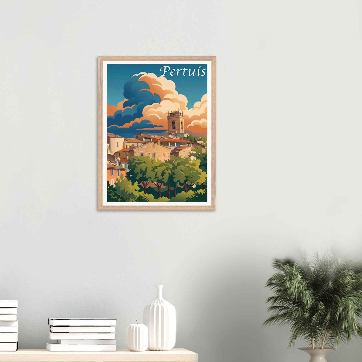 Affiche Pertuis encadrée, cadre bois (vue 5)