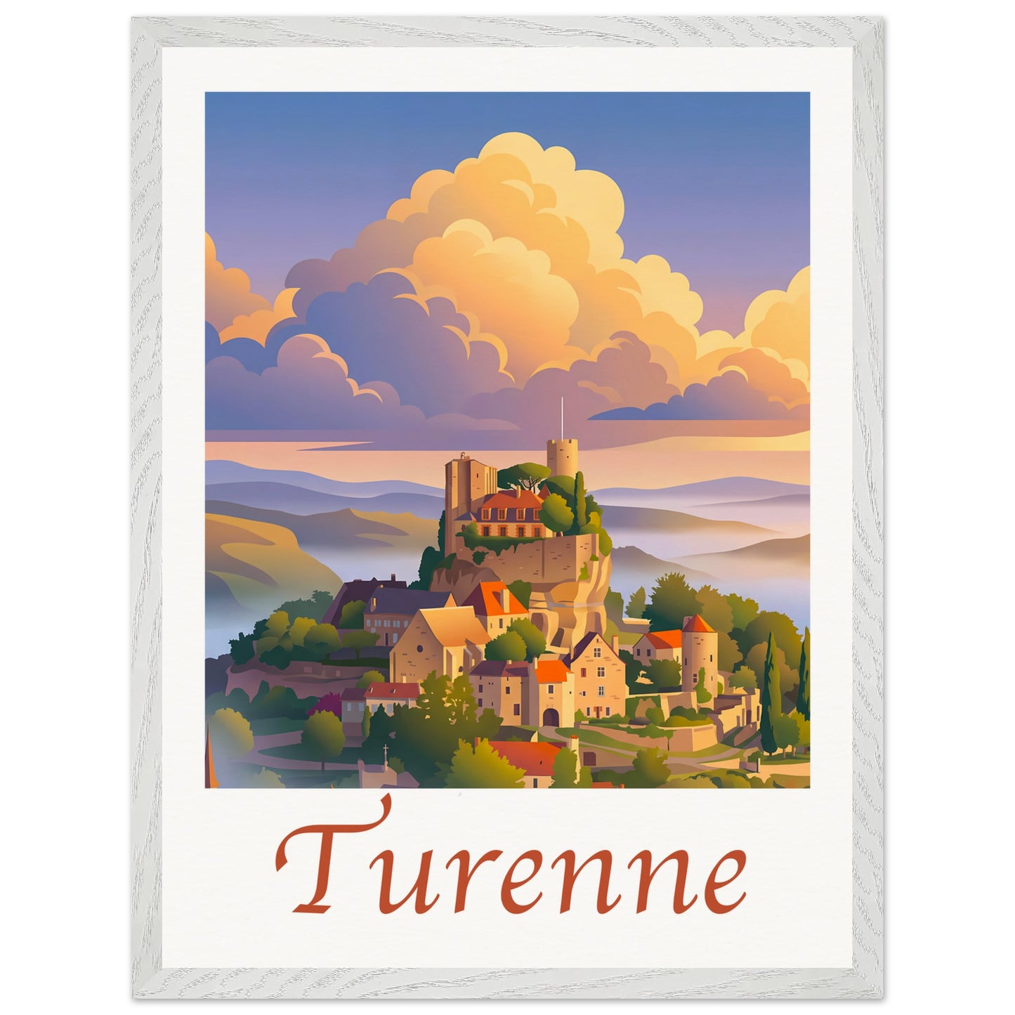 Affiche illustrée Turenne — poster rétro, impression beaux-arts 250g