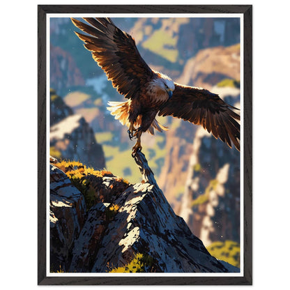 Affiche illustrée Aigle royal Encadrée — poster rétro, impression beaux-arts 250g