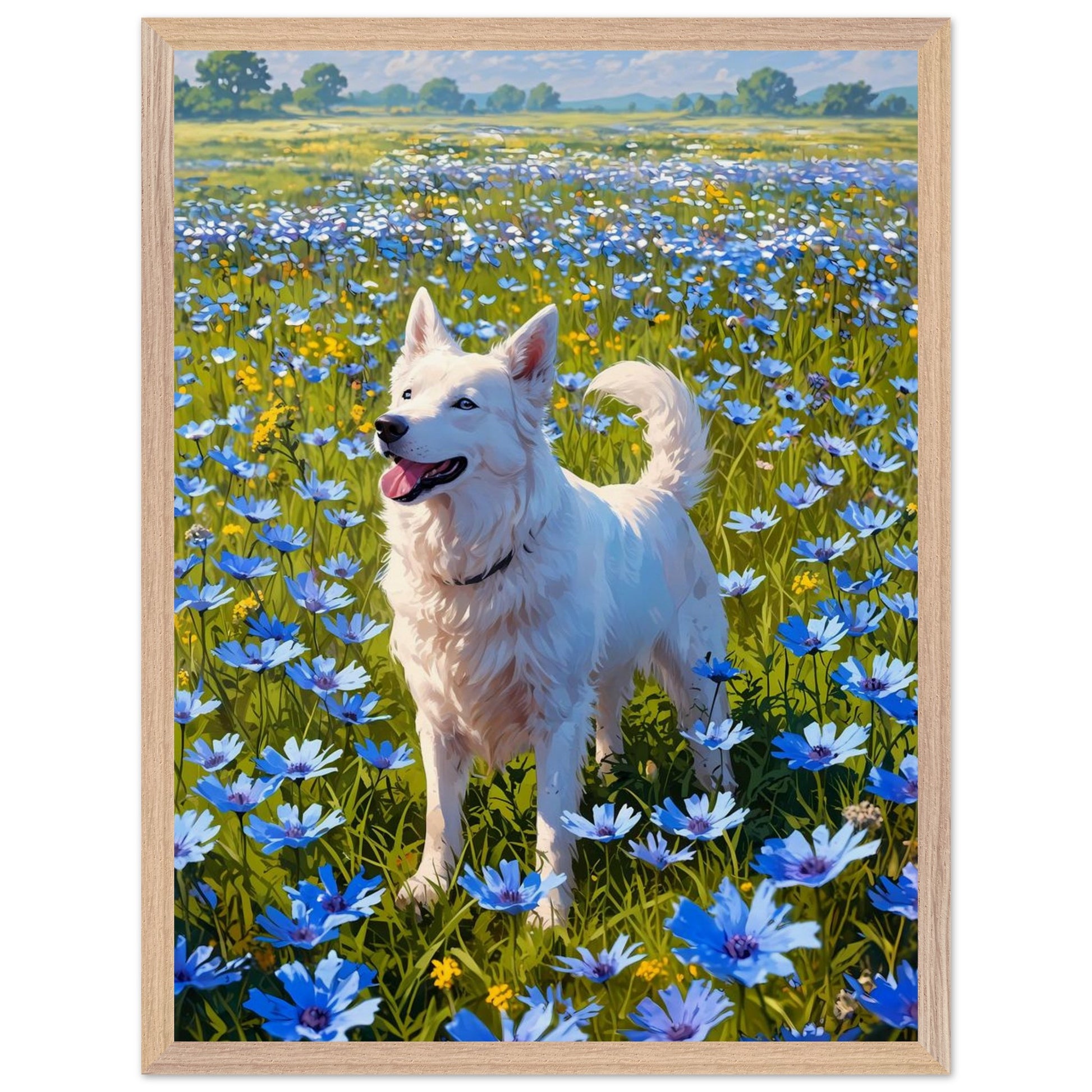 Affiche Berger Blanc Suisse encadrée, cadre bois (vue 5)