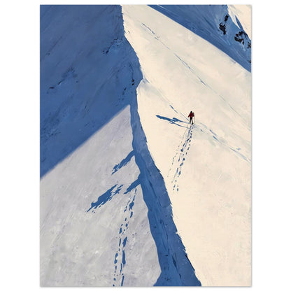 Affiche illustrée Coureur de montagne — poster rétro, impression beaux-arts 250g