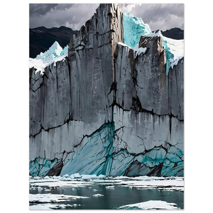 Affiche illustrée Glacier bleu — poster rétro, impression beaux-arts 250g