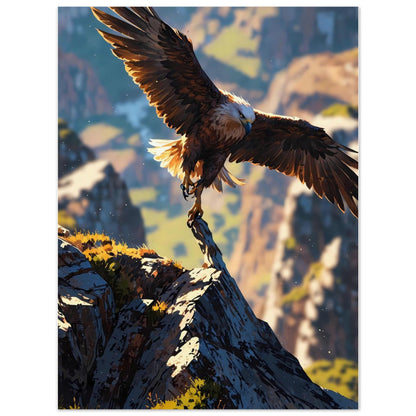 Affiche illustrée Aigle royal — poster rétro, impression beaux-arts 250g