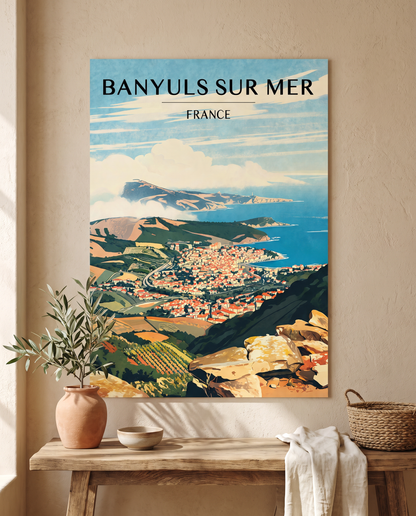 Affiche Banyuls-sur-Mer en situation dans un intérieur
