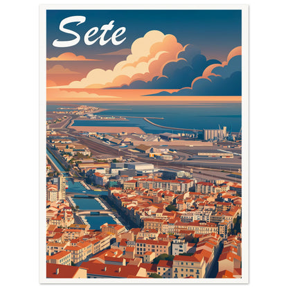 Affiche illustrée Sete — poster rétro, impression beaux-arts 250g