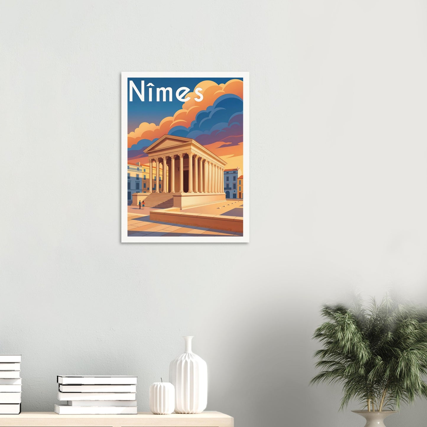 Affiche Nîmes, mise en situation dans un intérieur (vue 2)