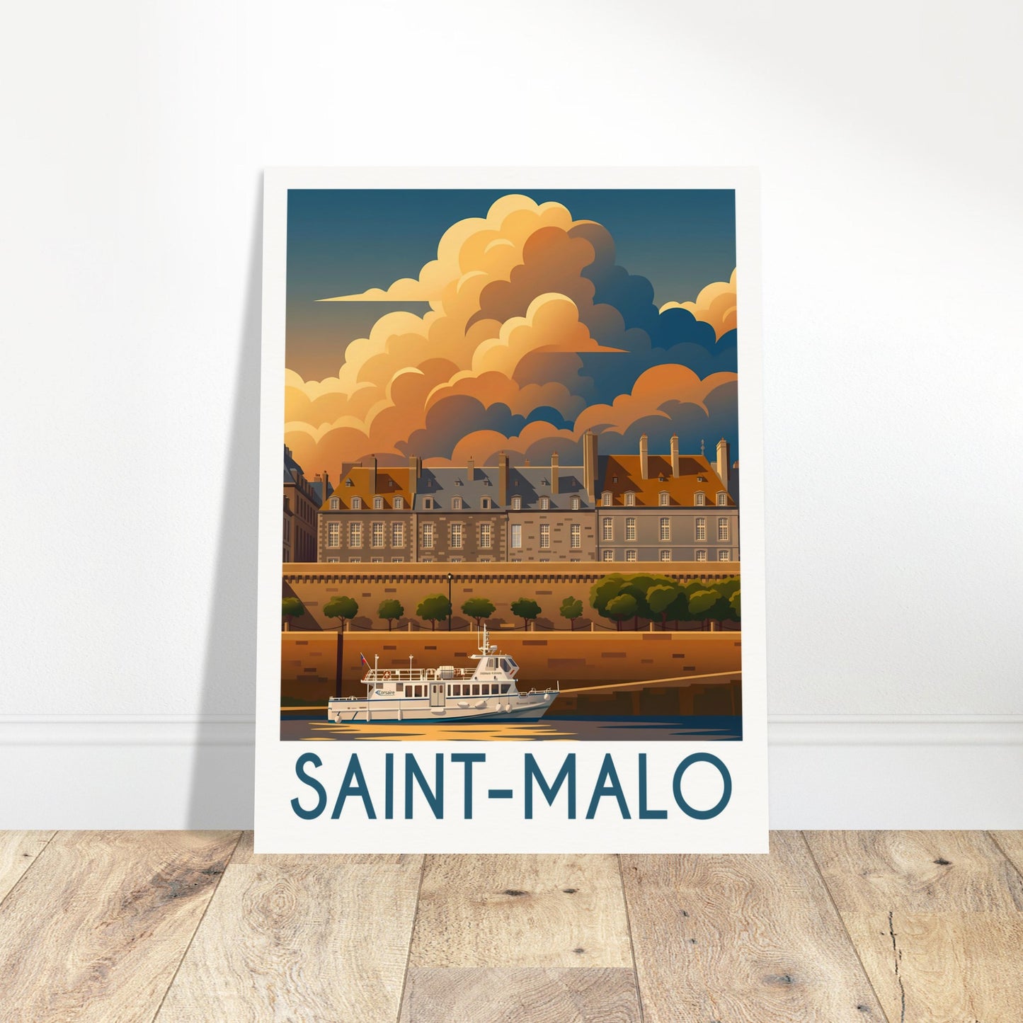 Affiche Saint-Malo, mise en situation dans un intérieur (vue 2)