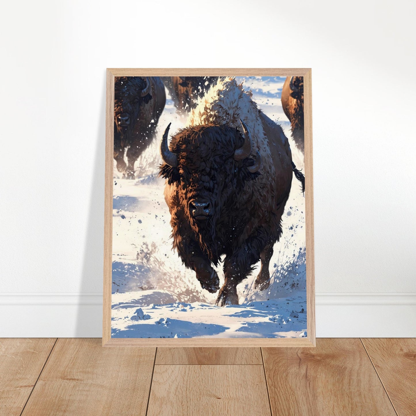 Affiche Bison encadrée, cadre bois (vue 5)