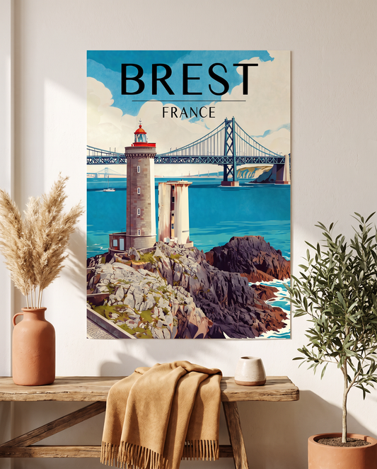 Affiche Brest en situation dans un intérieur