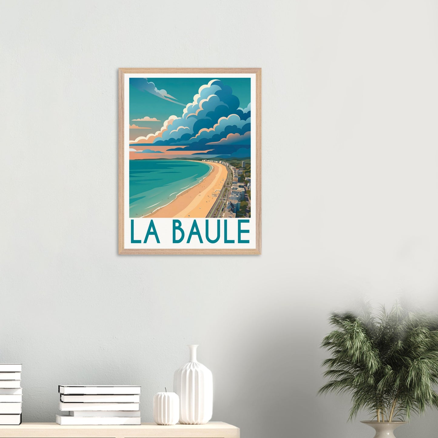 Affiche La Baule encadrée, cadre bois (vue 4)