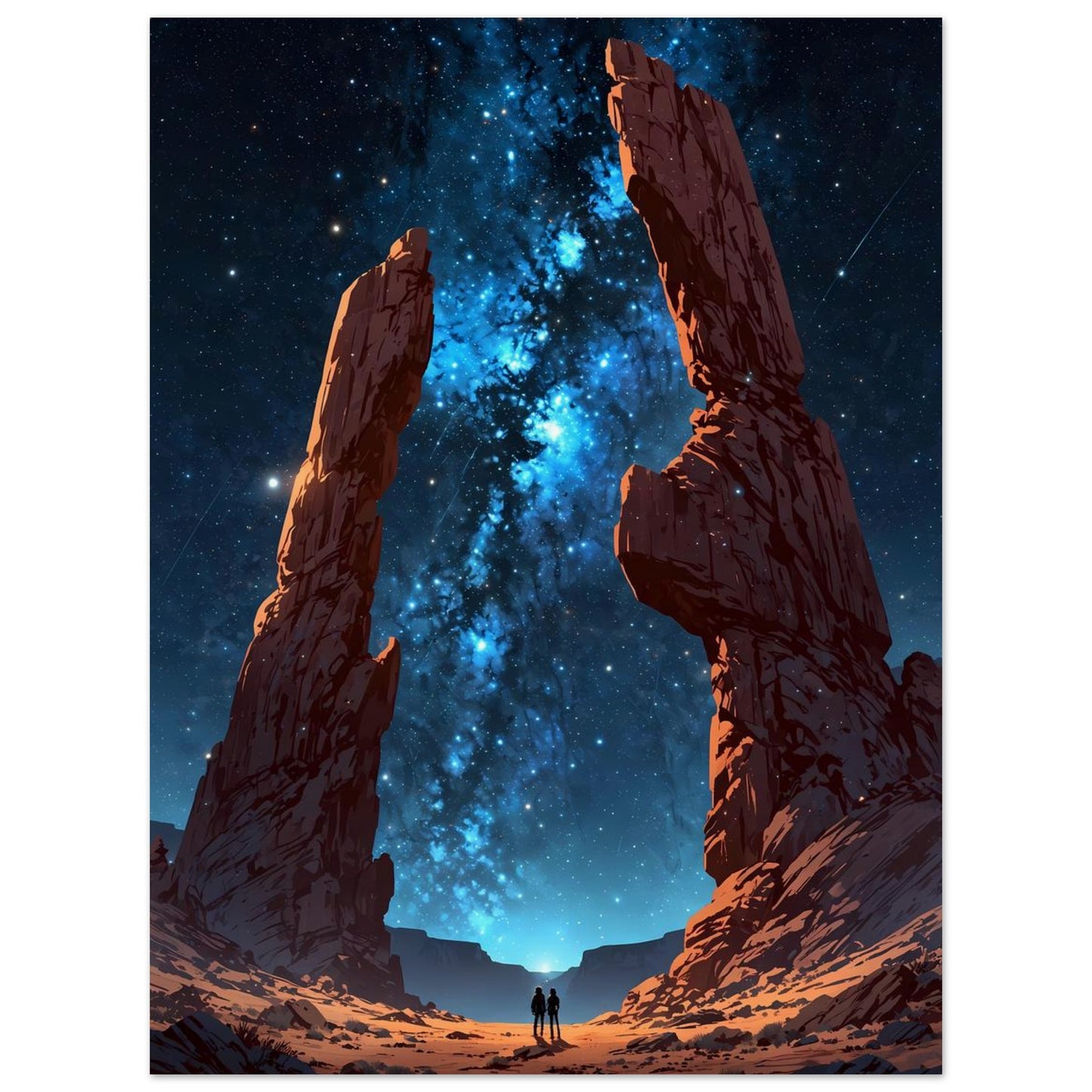 Affiche illustrée Arche de pierre géante — poster rétro, impression beaux-arts 250g