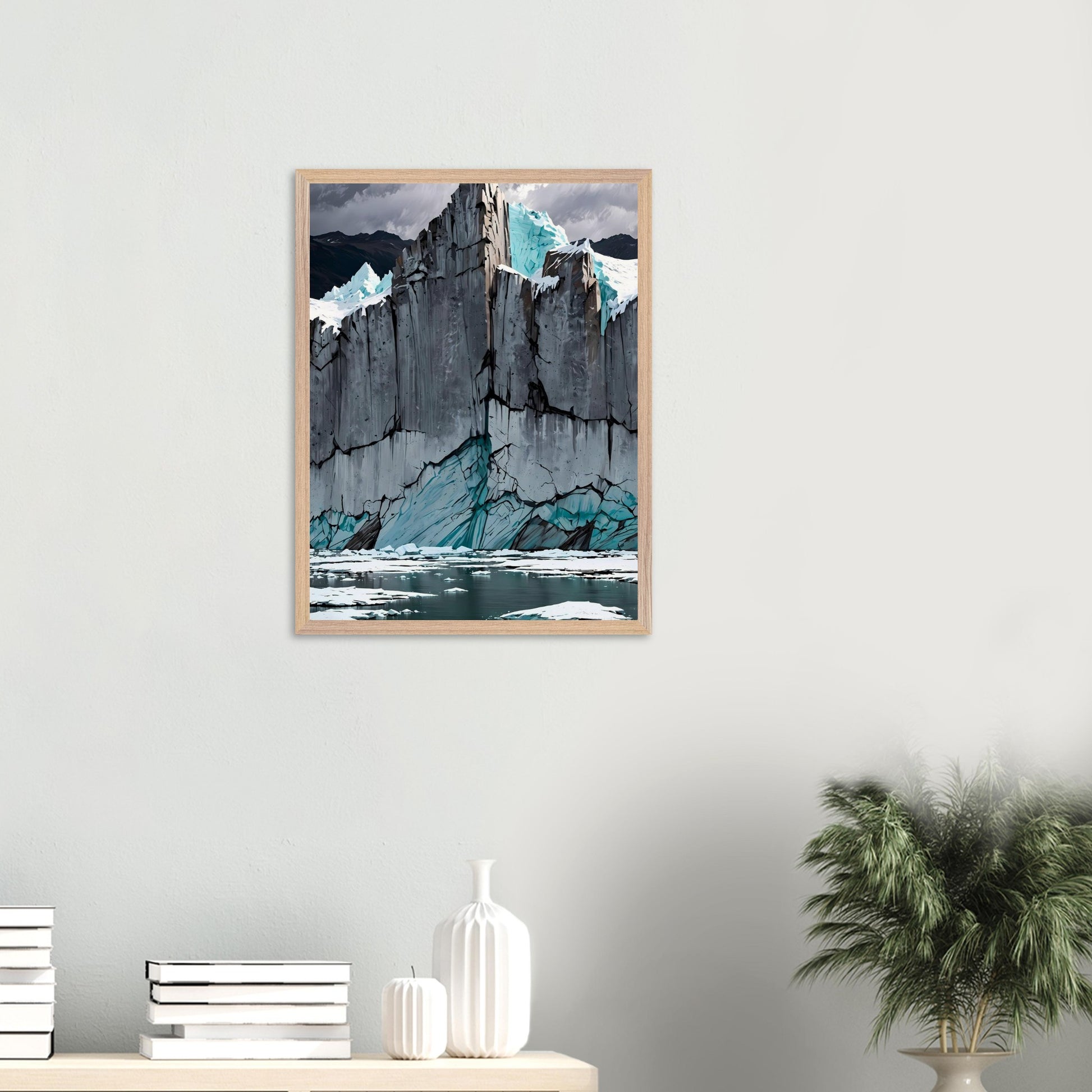 Affiche Glacier Bleu encadrée, cadre bois (vue 8)
