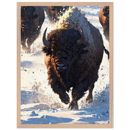 Affiche Bison encadrée, cadre bois (vue 7)