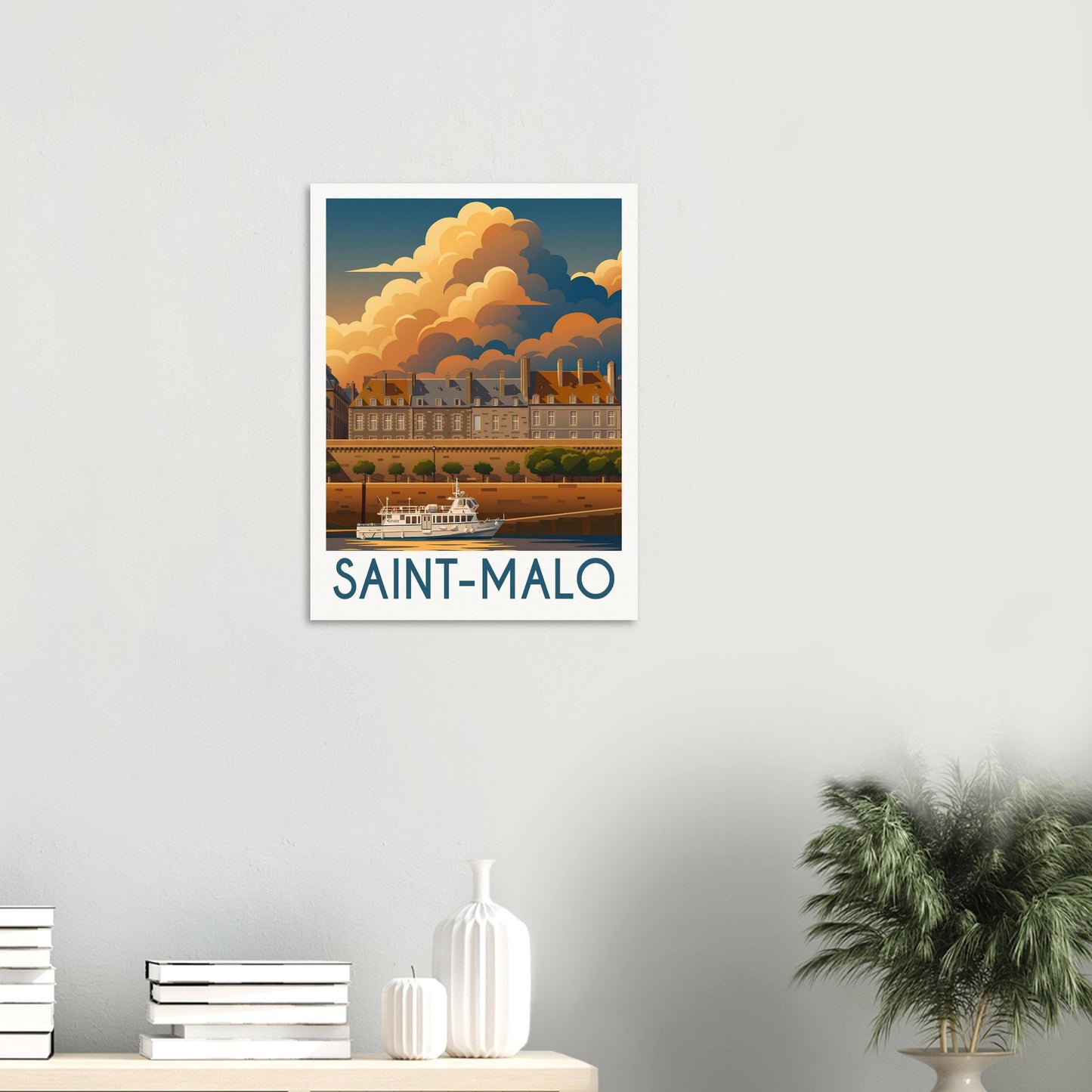 Affiche Saint-Malo, mise en situation dans un intérieur
