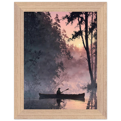 Affiche illustrée Pêcheur Encadrée — poster rétro, impression beaux-arts 250g