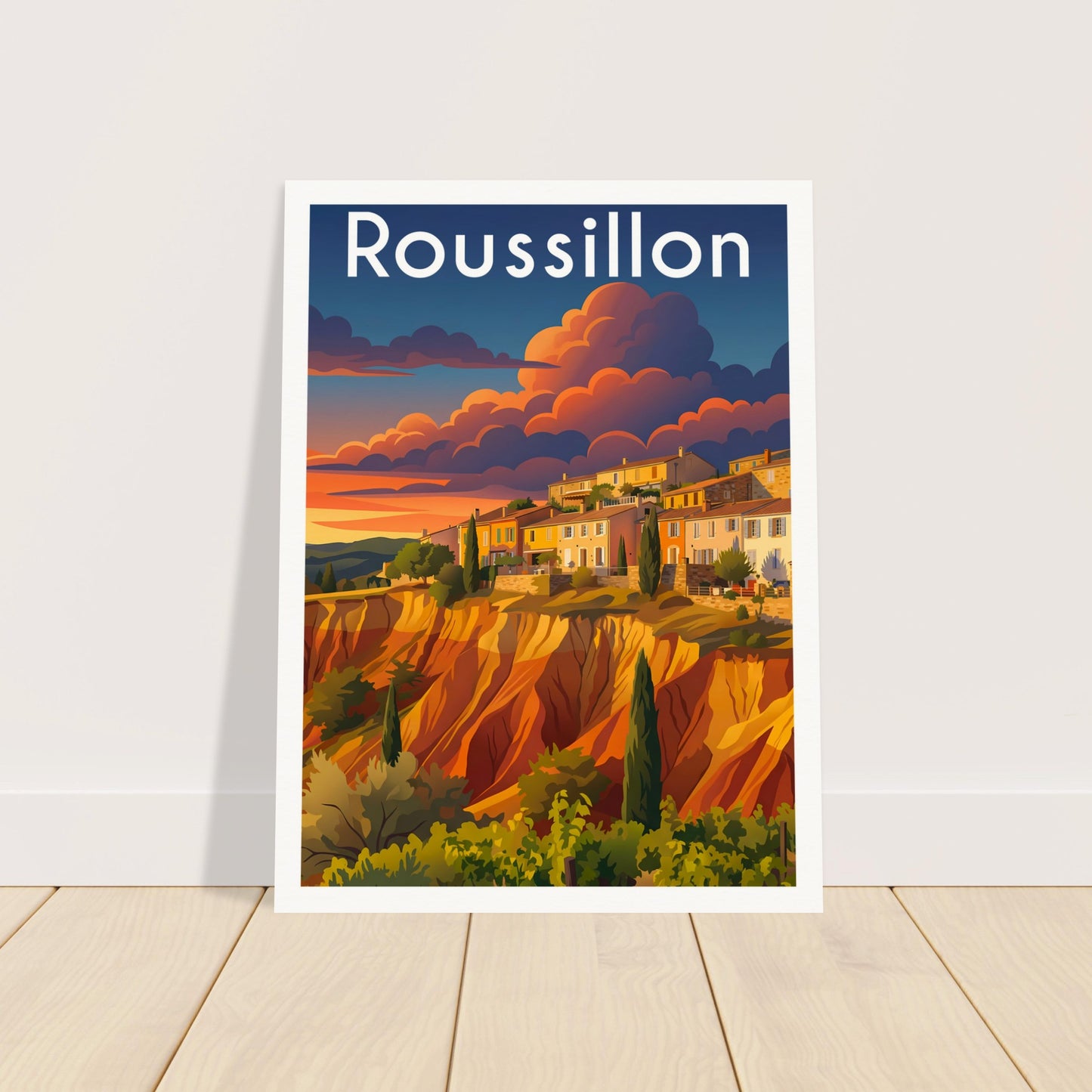 Affiche Roussillon, mise en situation dans un intérieur