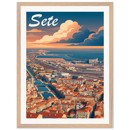 Affiche illustrée Sete — poster rétro, impression beaux-arts 250g