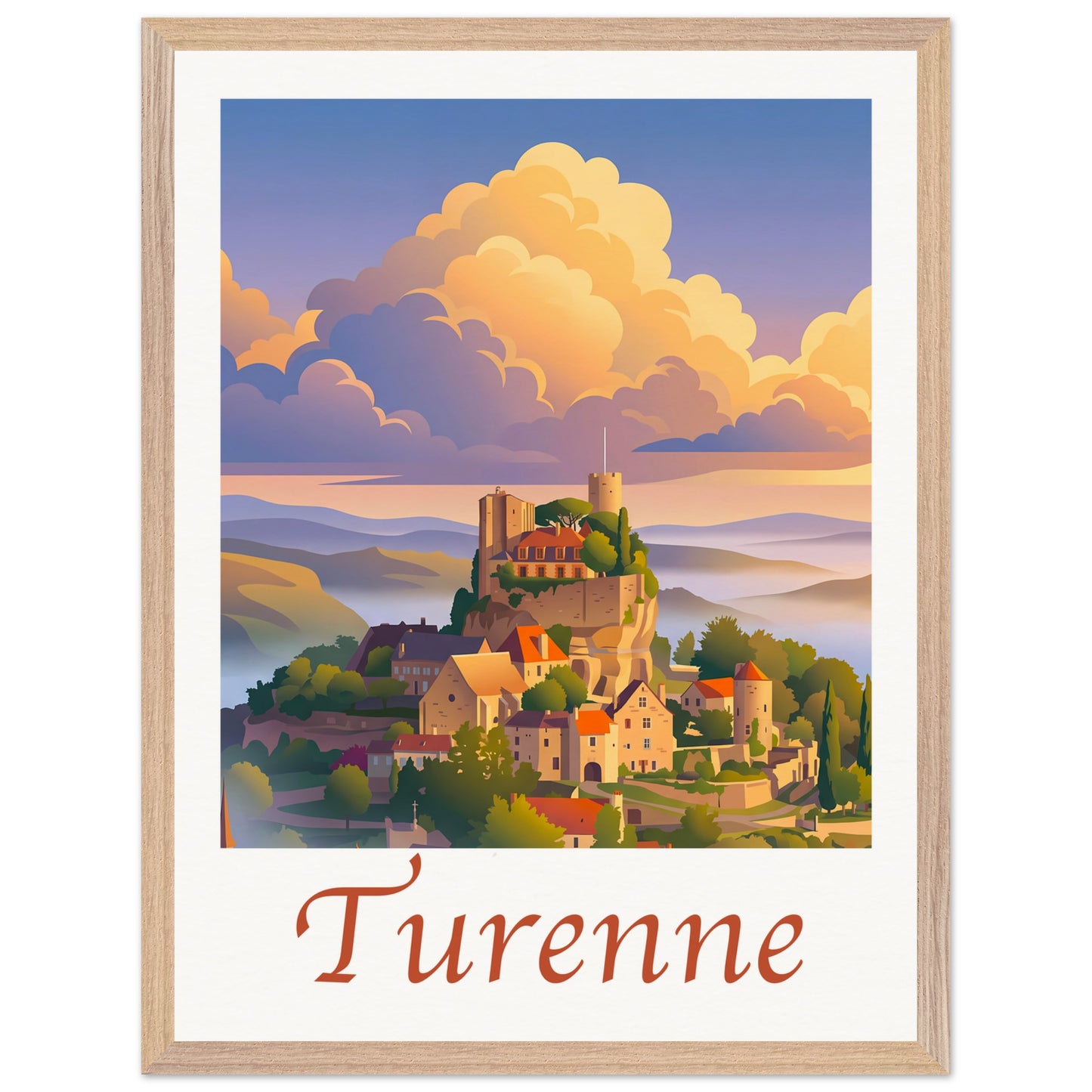 Affiche illustrée Turenne — poster rétro, impression beaux-arts 250g
