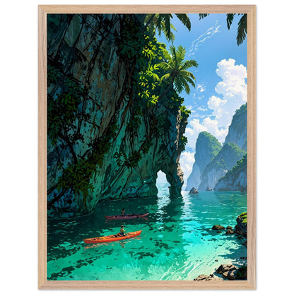 Affiche Lagune de Thaïlande encadrée, cadre bois (vue 4)