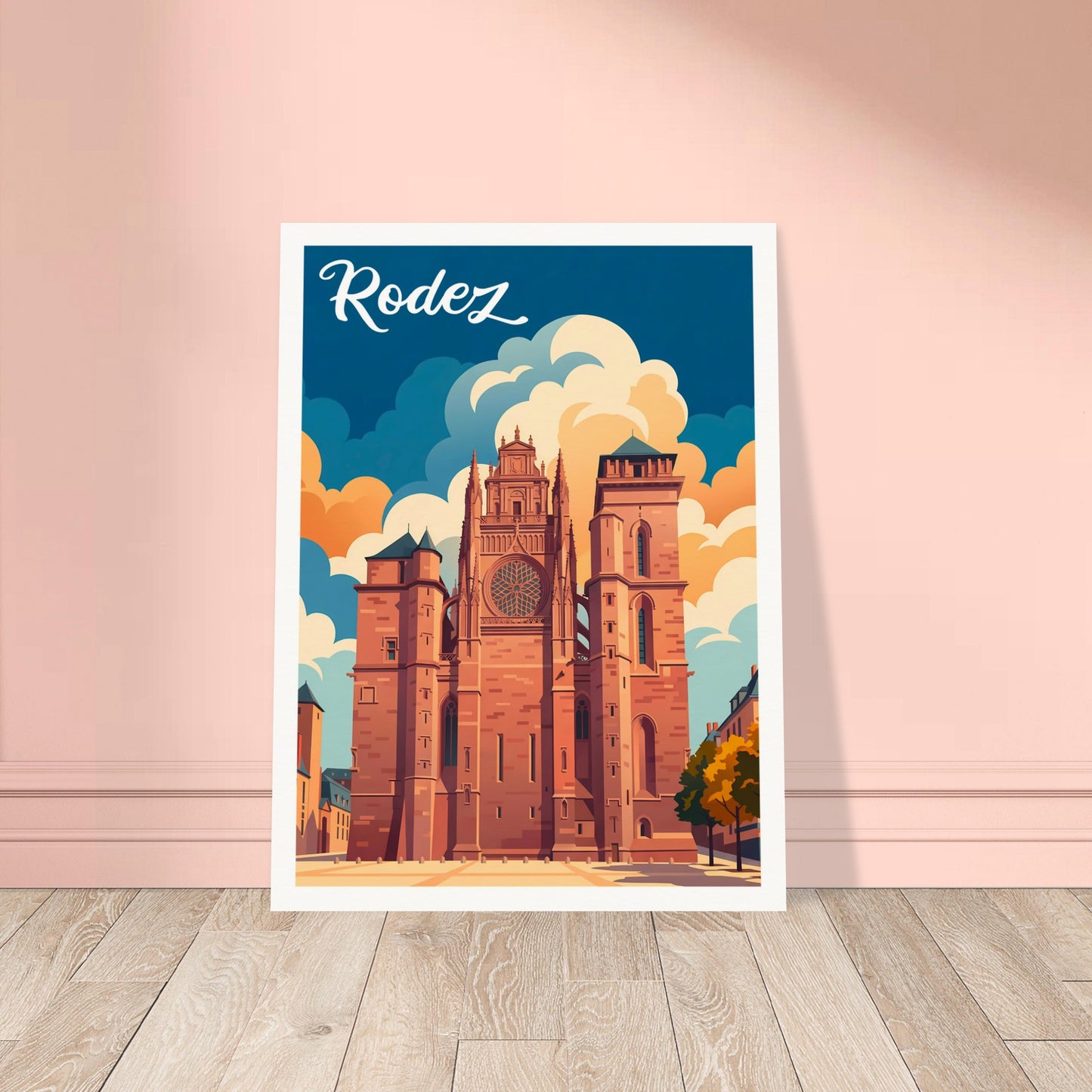 Affiche Rodez, mise en situation dans un intérieur