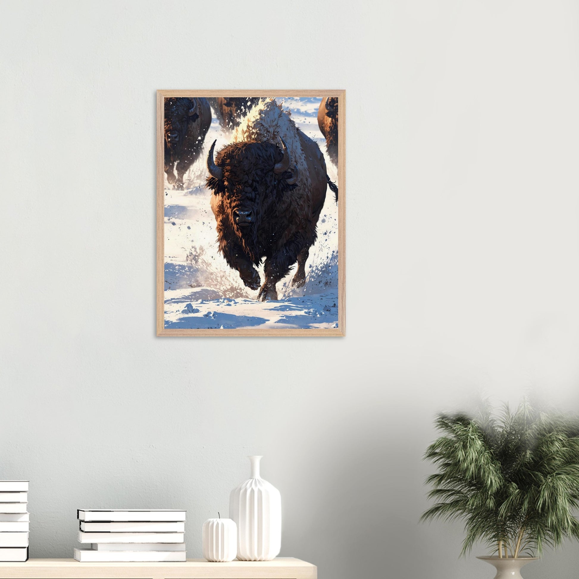 Affiche Bison encadrée, cadre bois (vue 6)