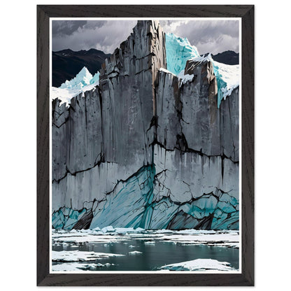 Affiche illustrée Glacier bleu Encadrée — poster rétro, impression beaux-arts 250g