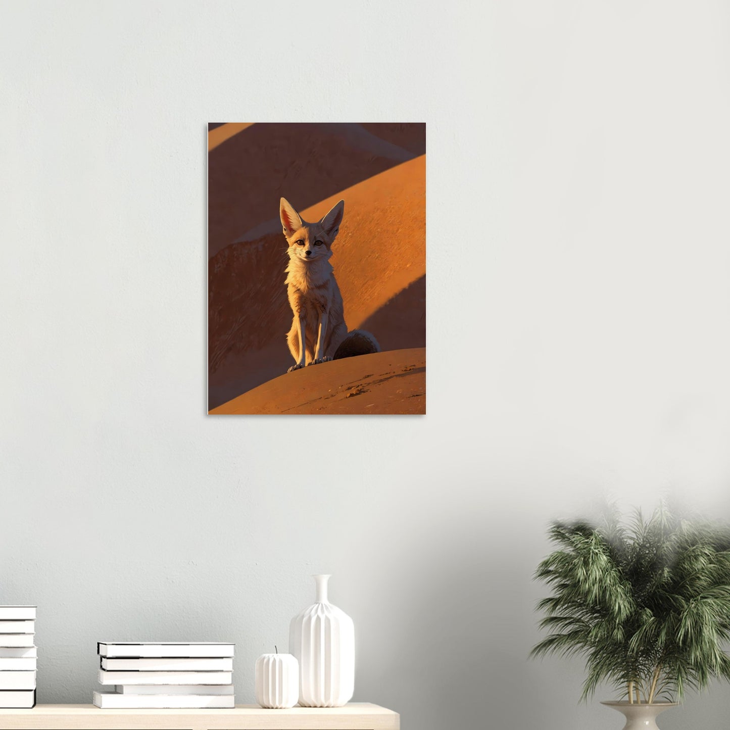 Affiche illustrée Fennec — poster rétro, impression beaux-arts 250g