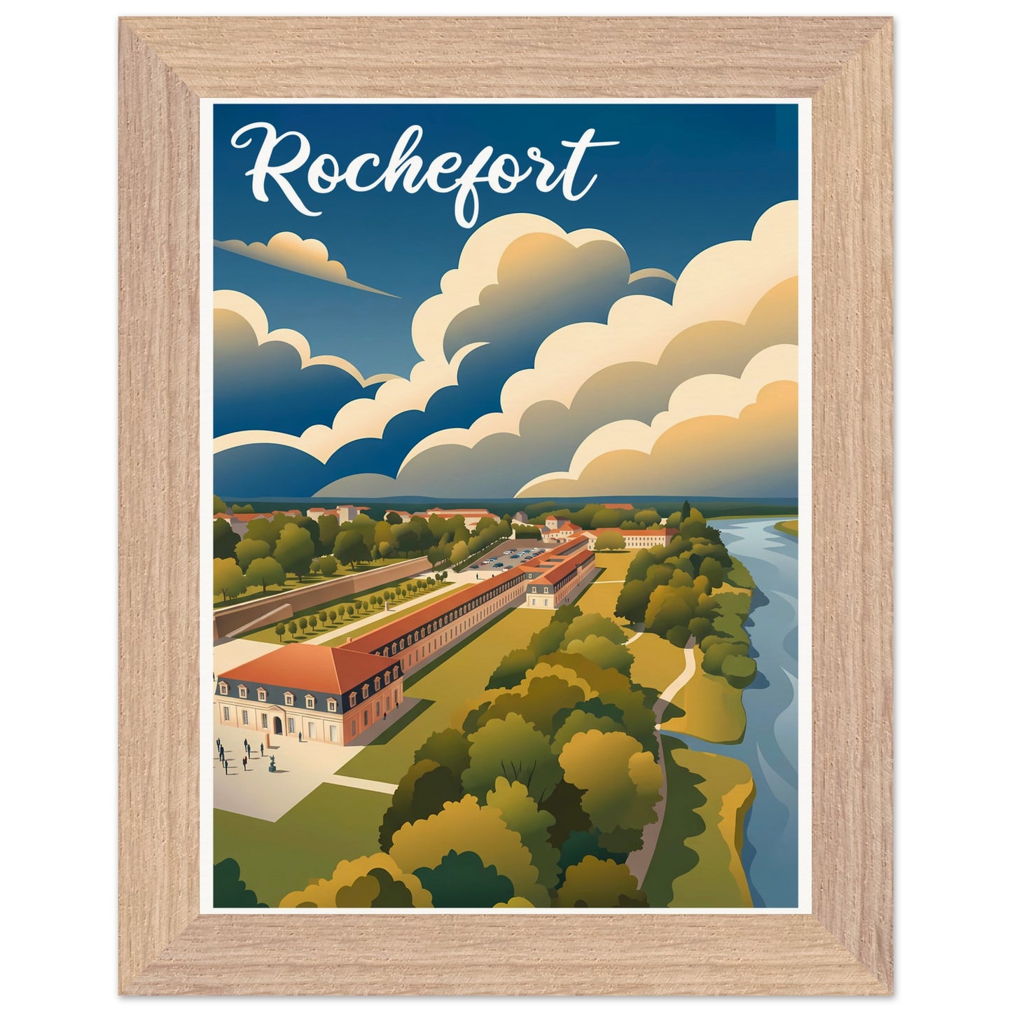 Affiche Rochefort encadrée, cadre bois (vue 3)