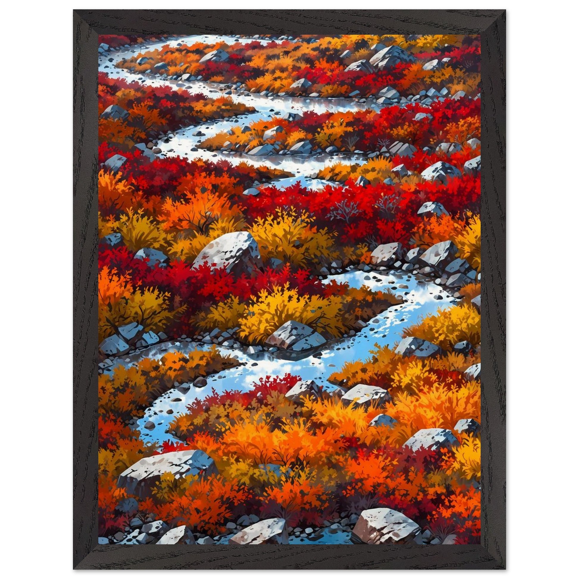 Affiche Toundra en Automne encadrée, cadre bois (vue 3)