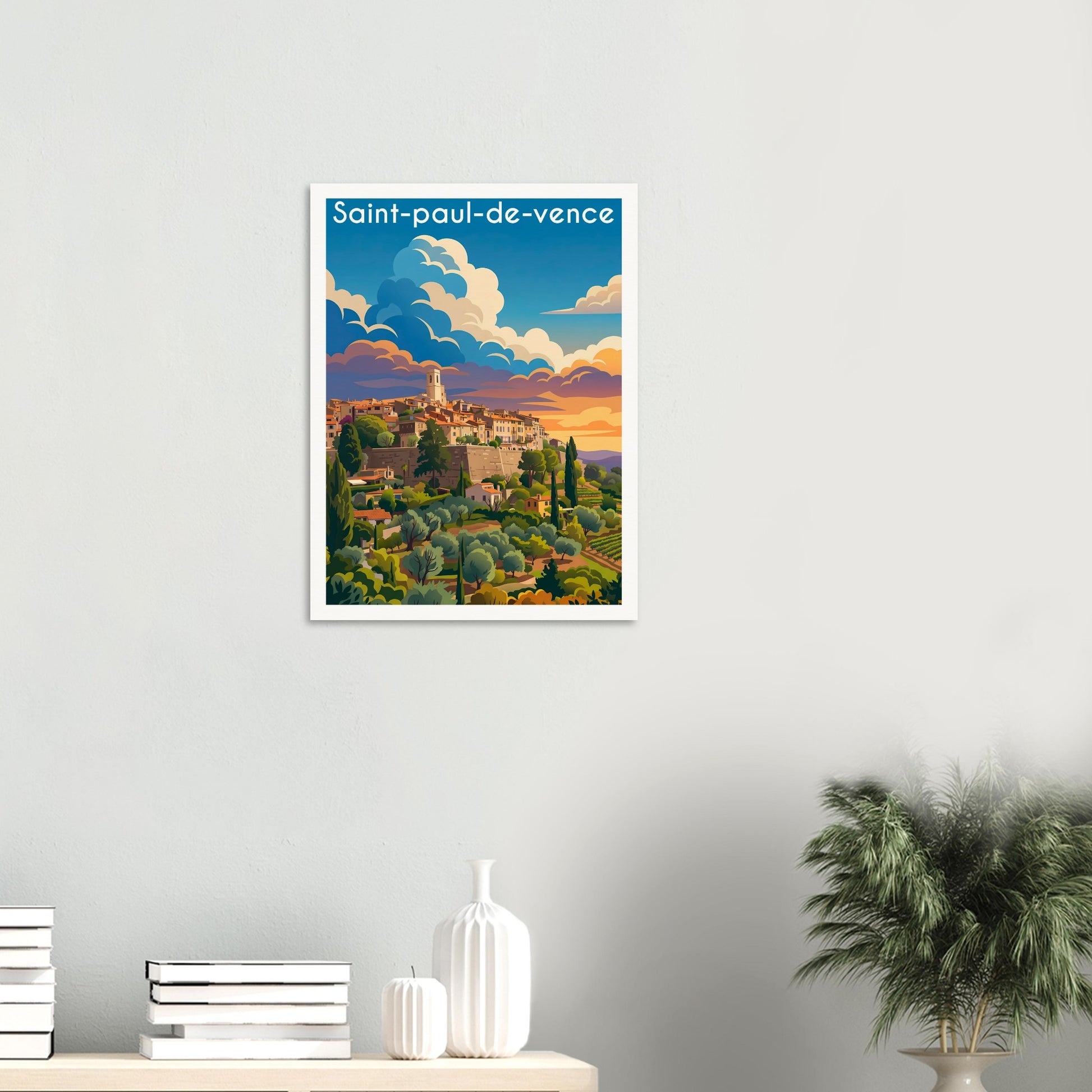 Affiche Saint-Paul-de-Vence, mise en situation dans un intérieur