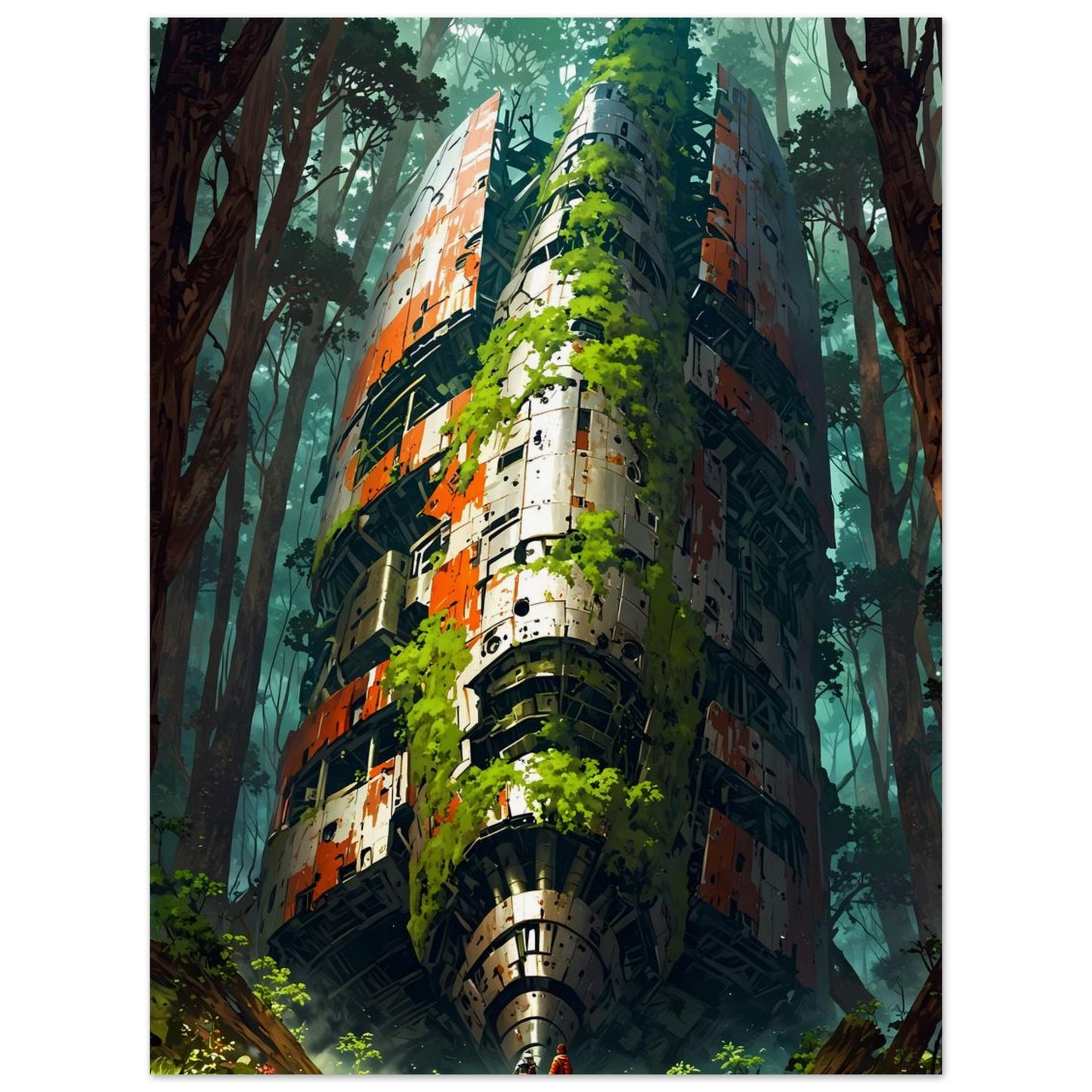 Affiche illustrée Vaisseau de métal — poster rétro, impression beaux-arts 250g