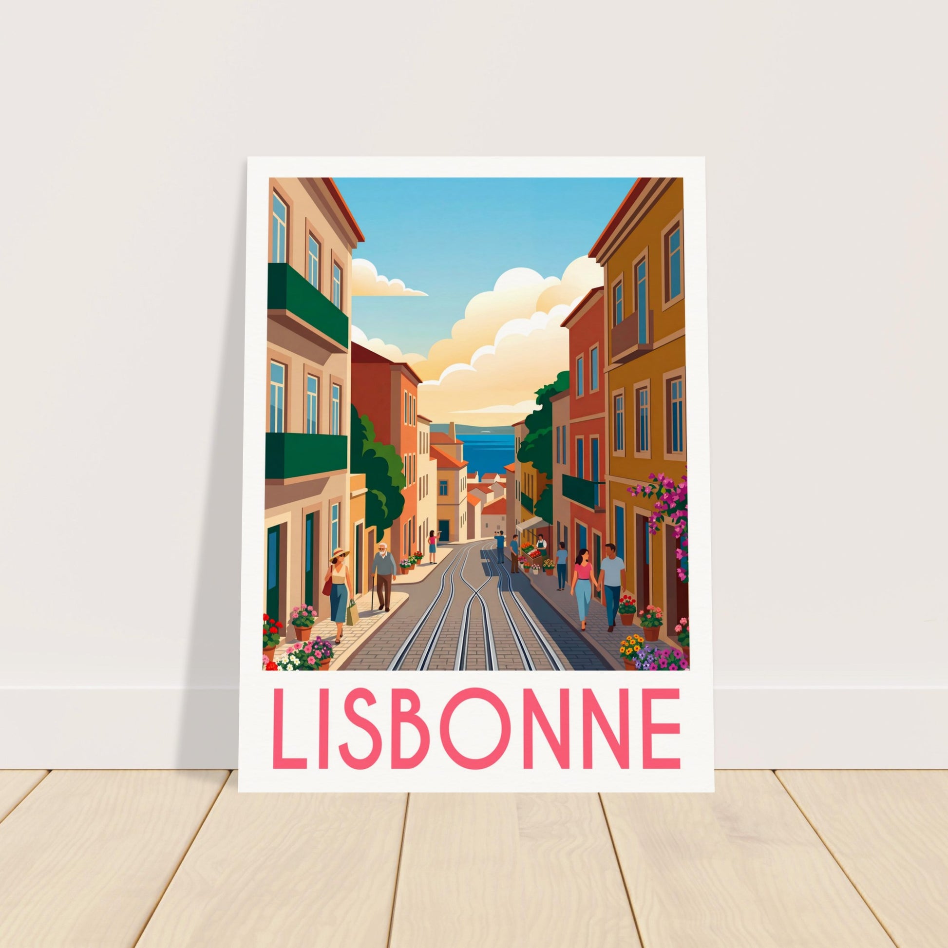 Affiche Lisbonne, mise en situation dans un intérieur