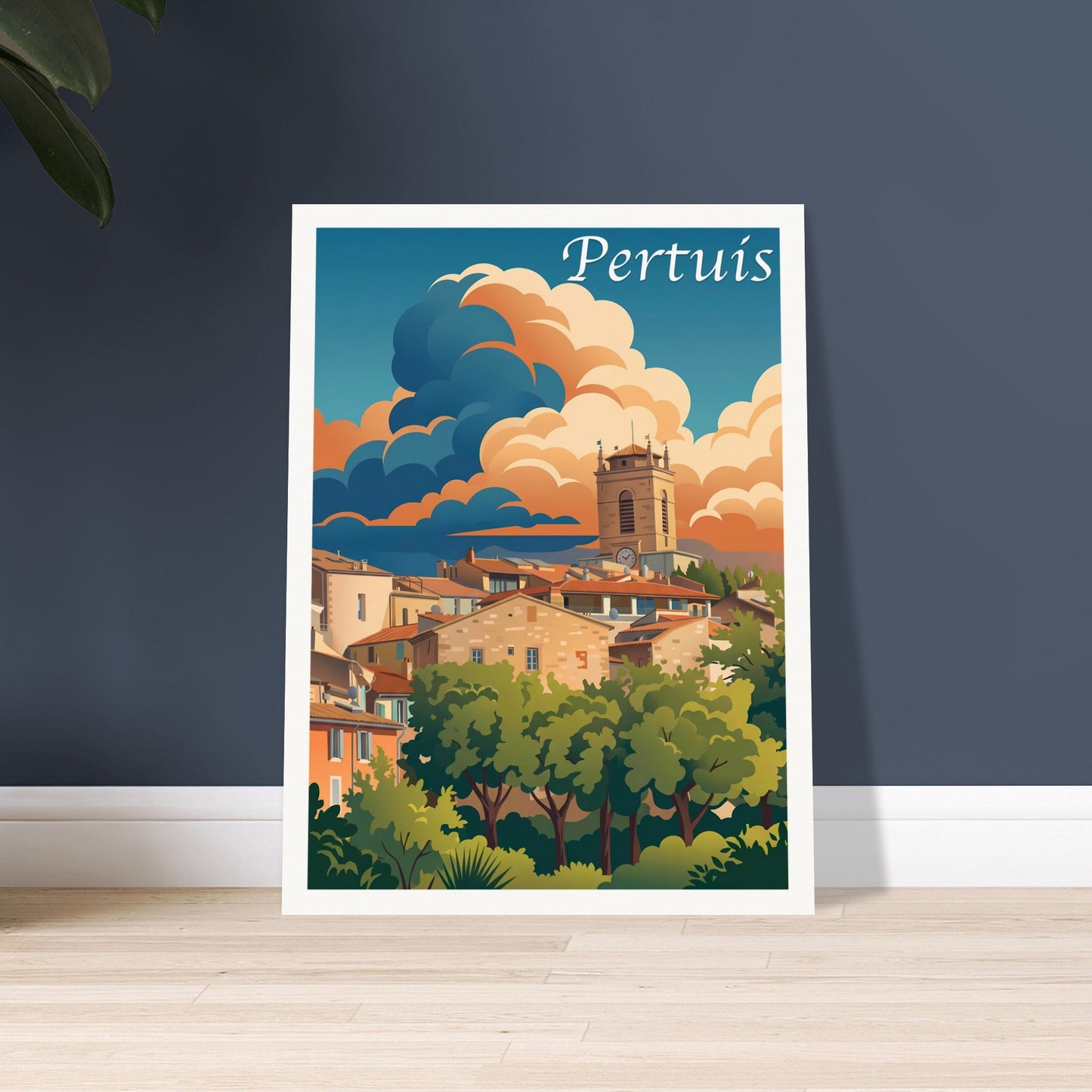 Affiche Pertuis, mise en situation dans un intérieur