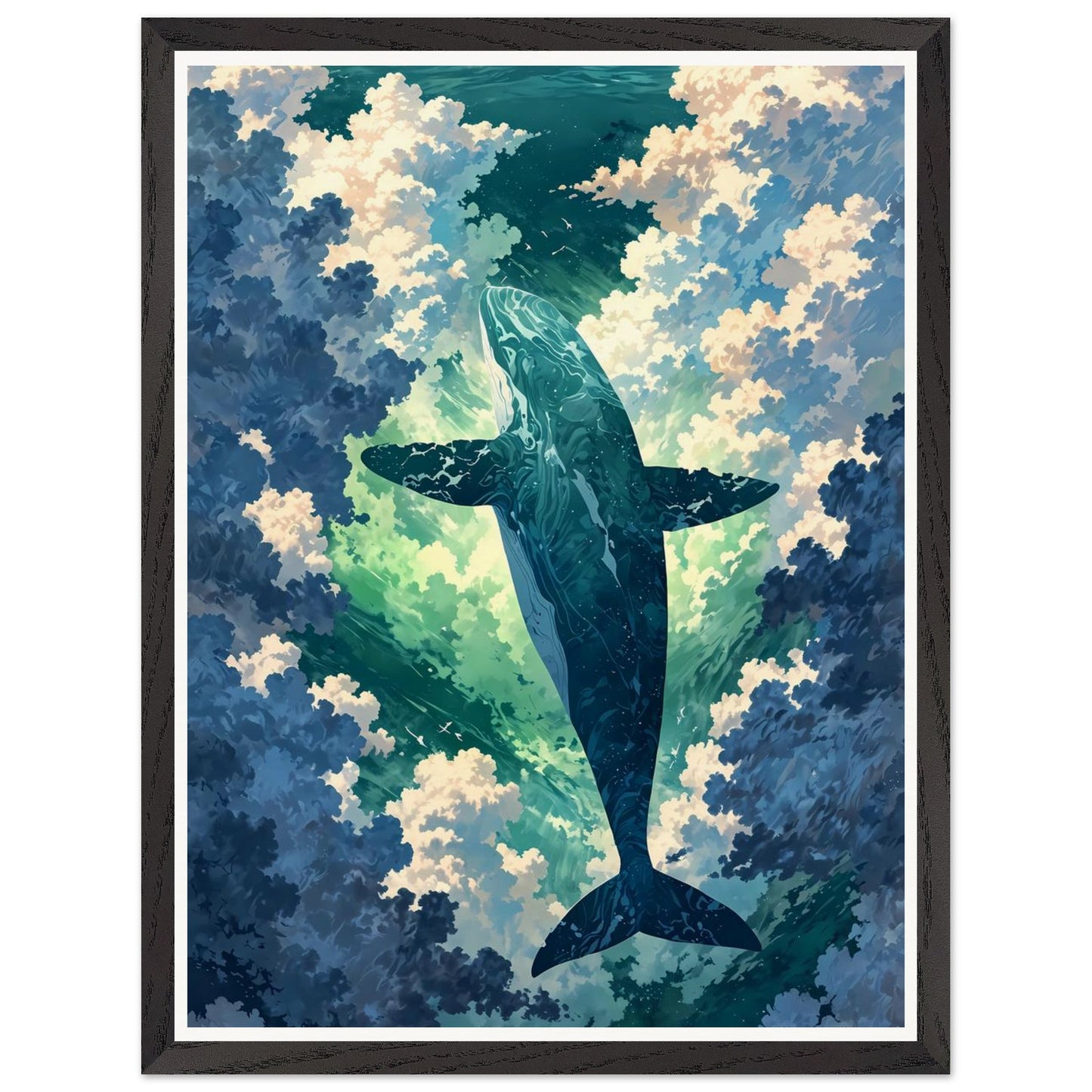 Affiche illustrée Aquarelle imaginaire Encadrée — poster rétro, impression beaux-arts 250g