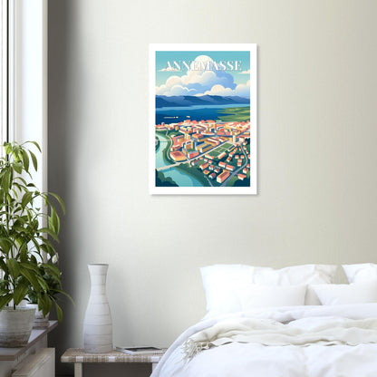 Affiche Annemasse – poster illustré, décoration murale | Muchimura